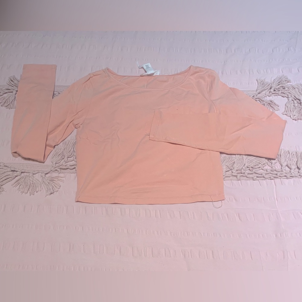 Cropped Pink Long Sleeve Top